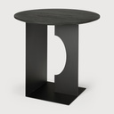 Teak Arc side table - black 50x50x47