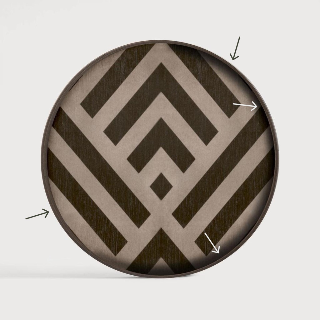 Graphite Chevron wooden tray