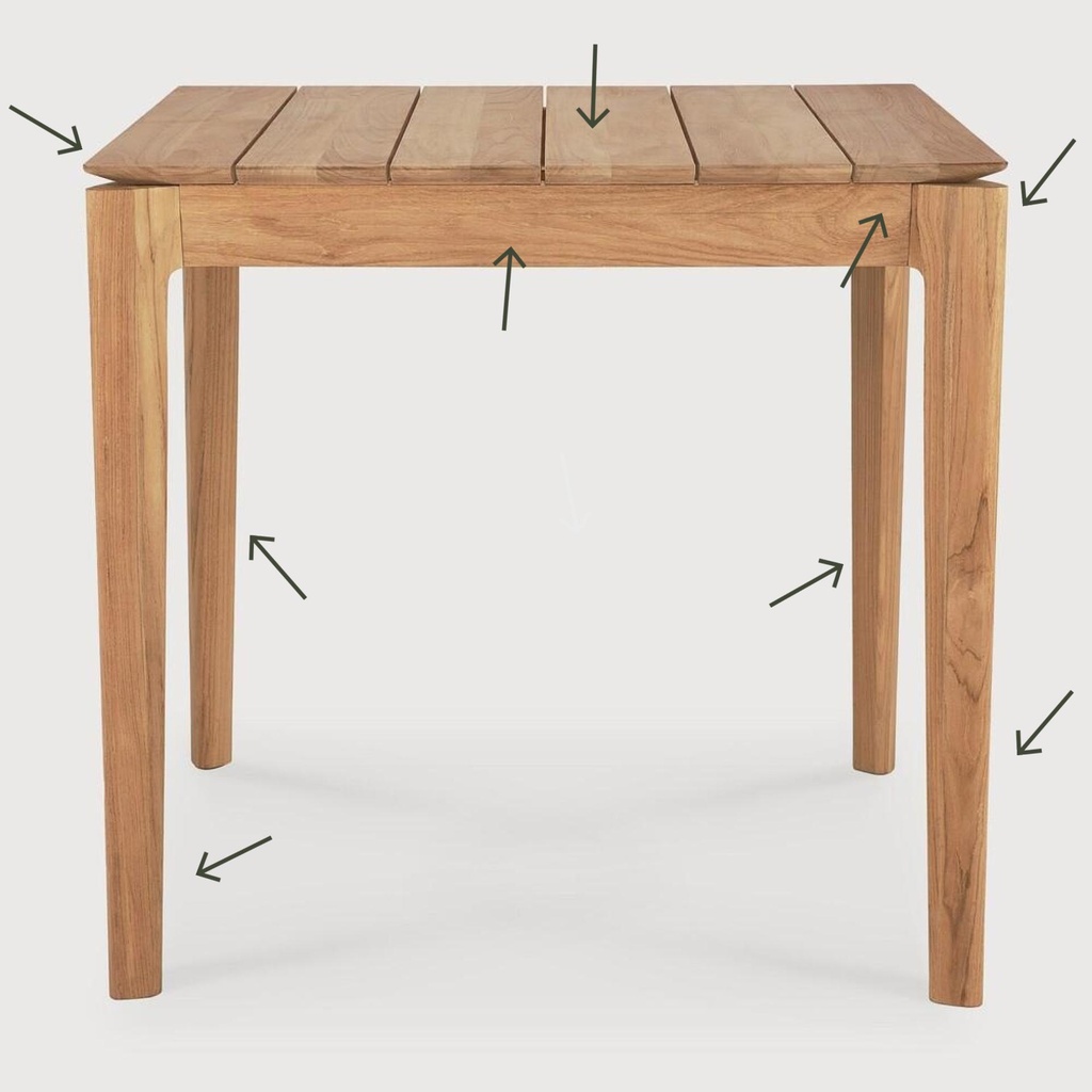 Teak bok outdoor dining table