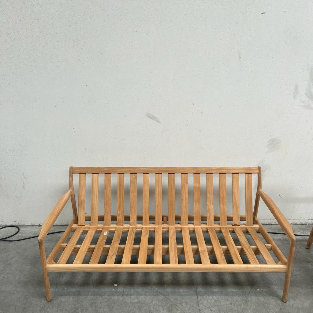 Teak Jack outdoor sofa - 2 seater - wooden frame