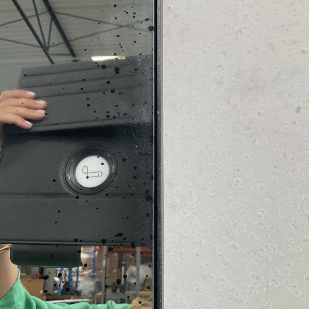 Aged floor mirror