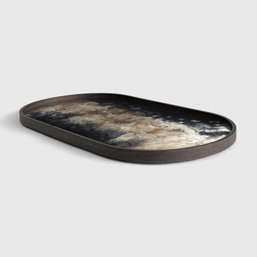 Black organic glass tray