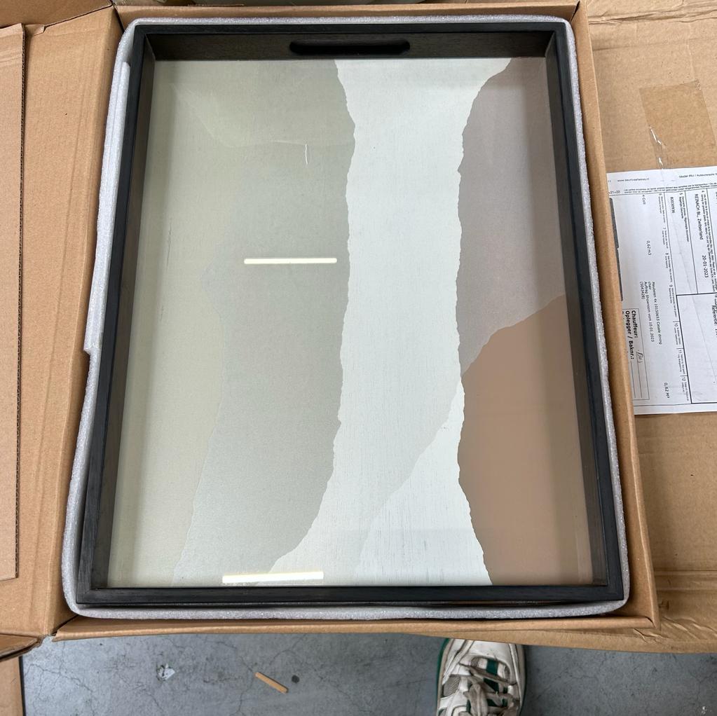 Sand Wabi Sabi glass tray
