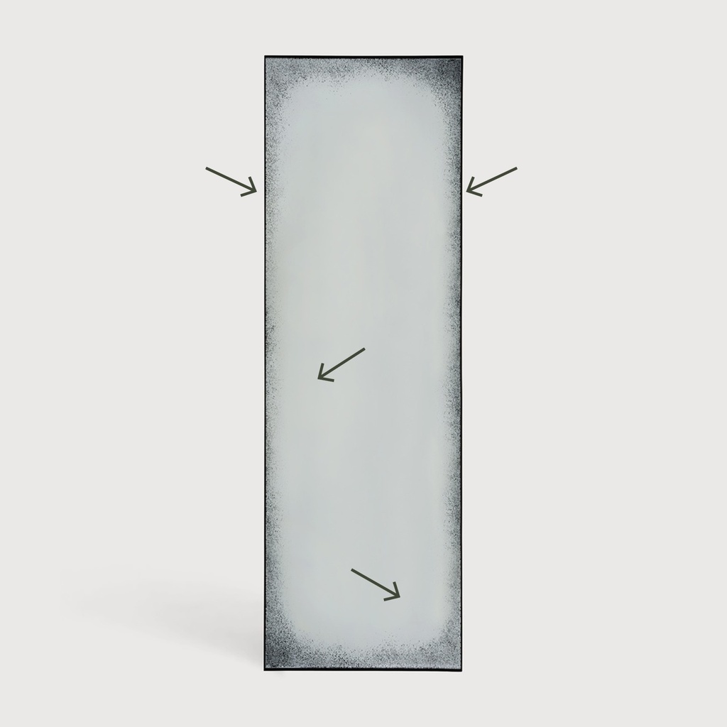 Aged floor mirror