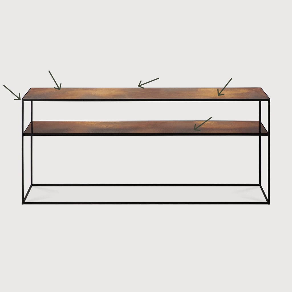 Aged sofa console