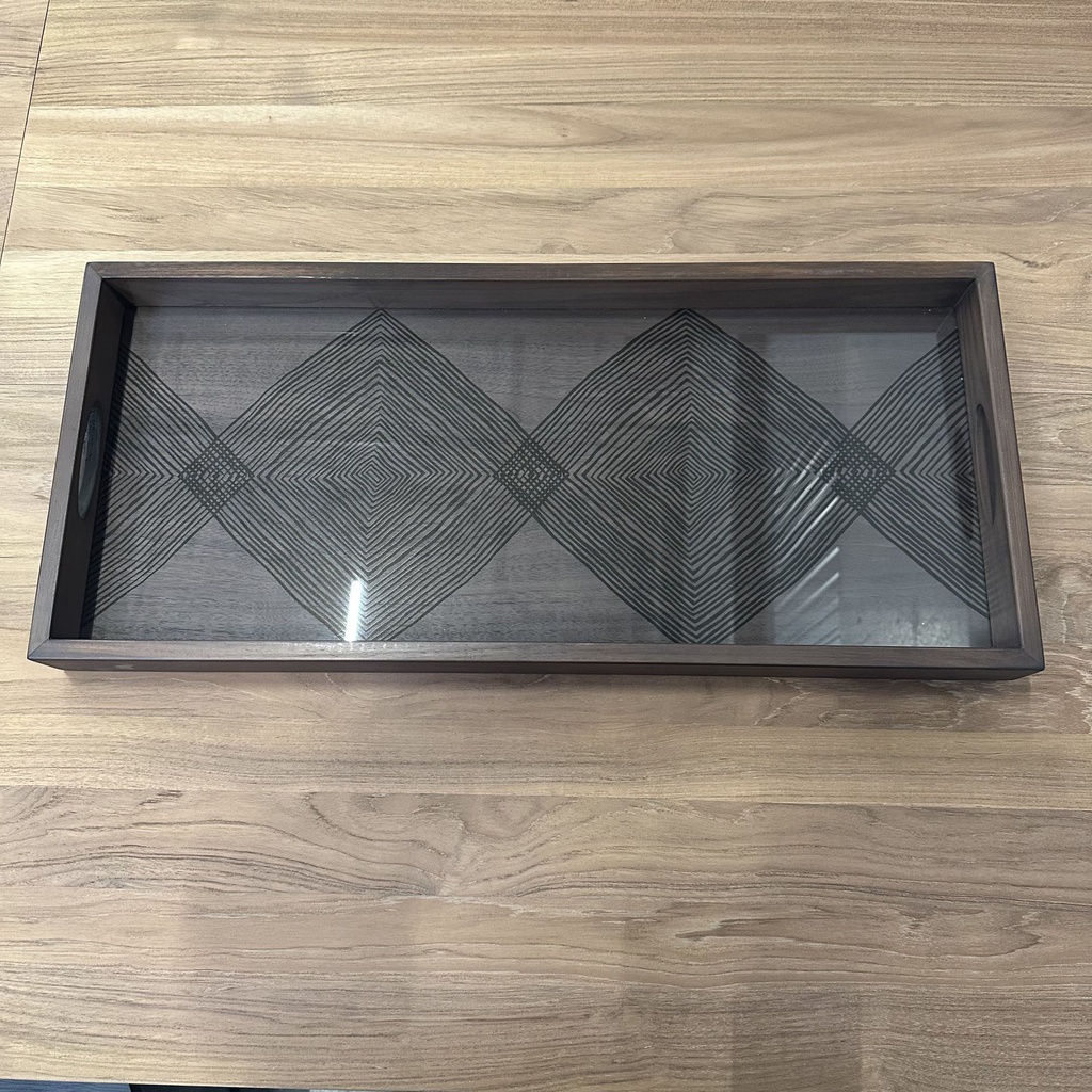 Linear Squares glass tray