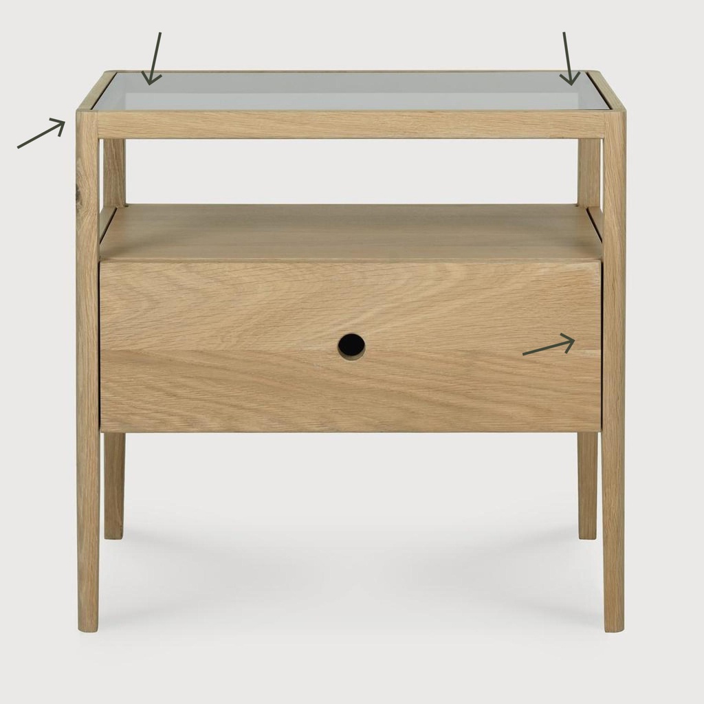 Spindle bedside table