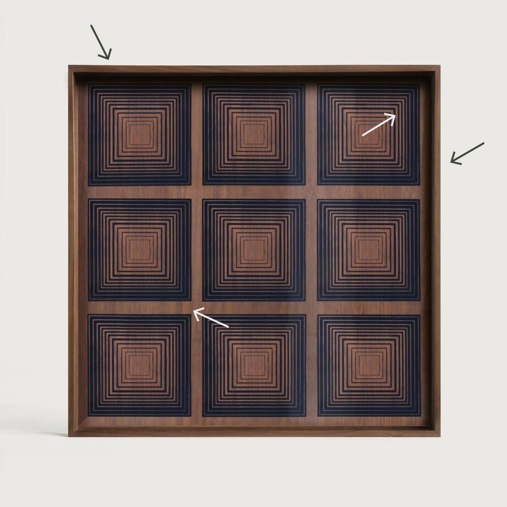 Squares glass tray
