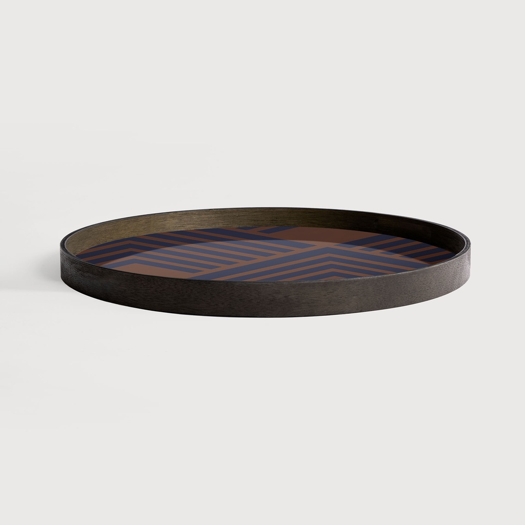 Midnight Chevron wooden tray L