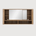 Oak Shadow bathroom mirror cabinet - 2 sliding doors