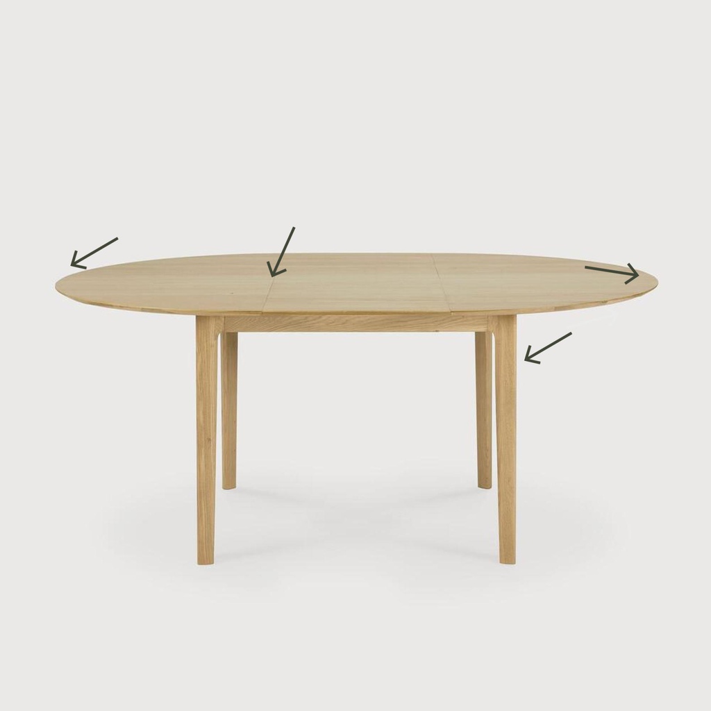 Bok round extendable dining table