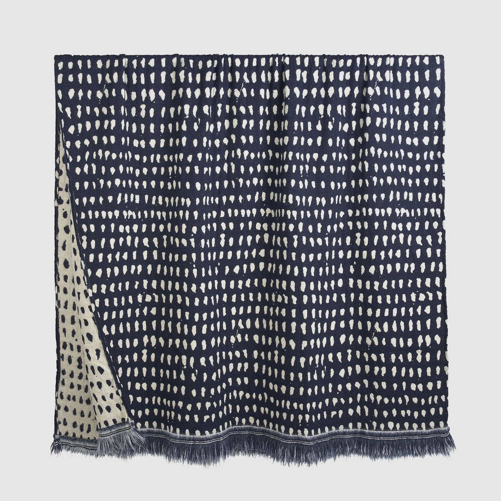 Navy Dots throw