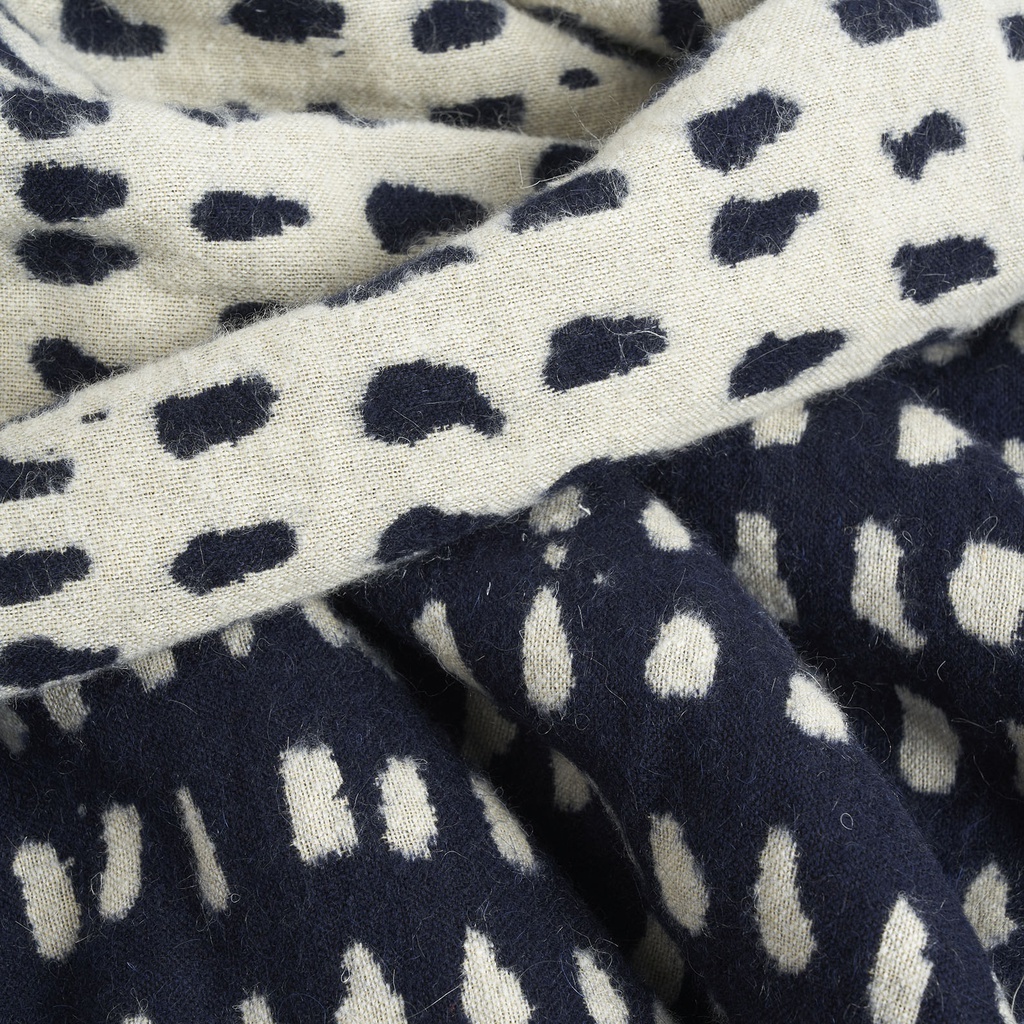 Navy Dots throw