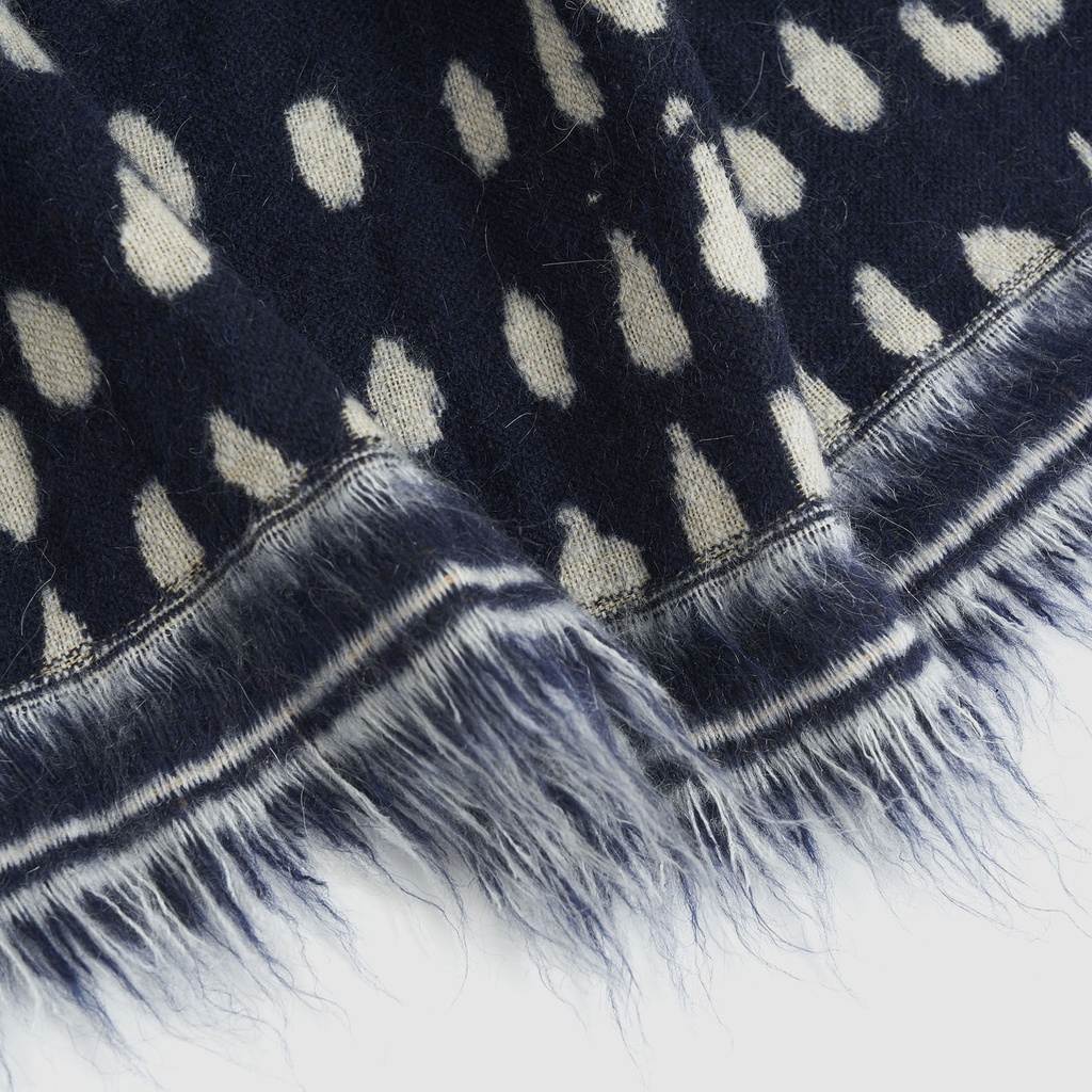 Navy Dots throw
