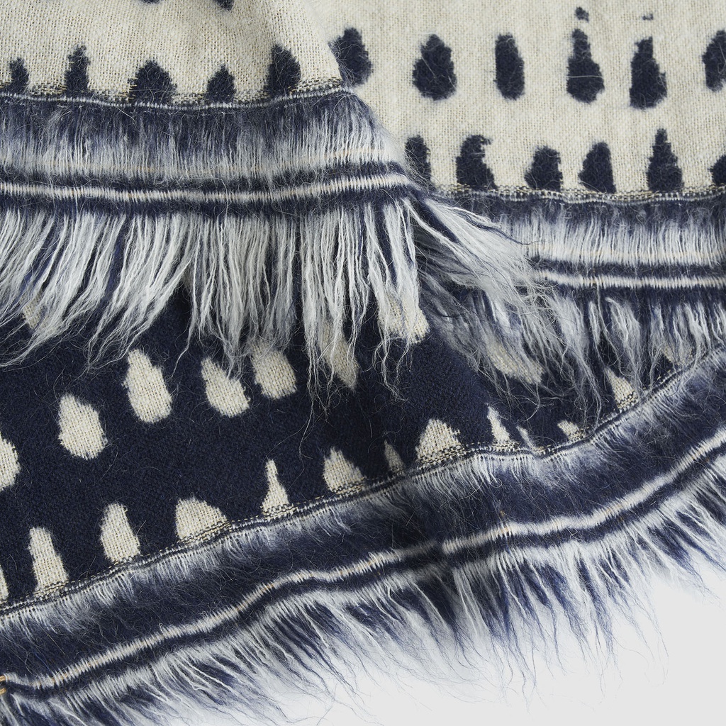 Navy Dots throw