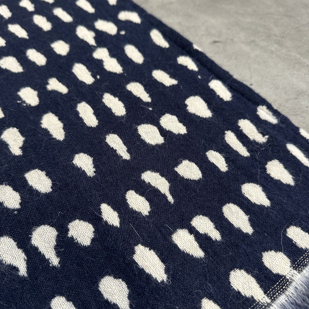 Navy Dots throw