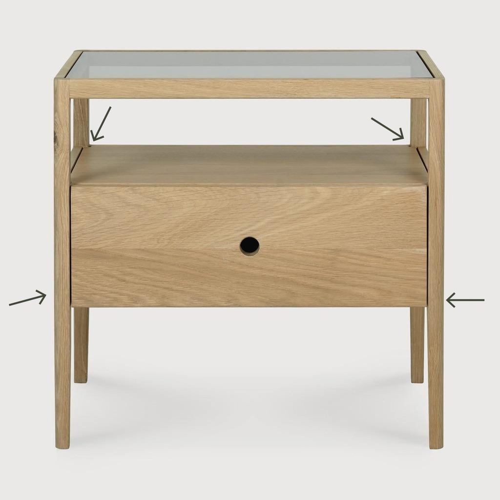 Spindle bedside table