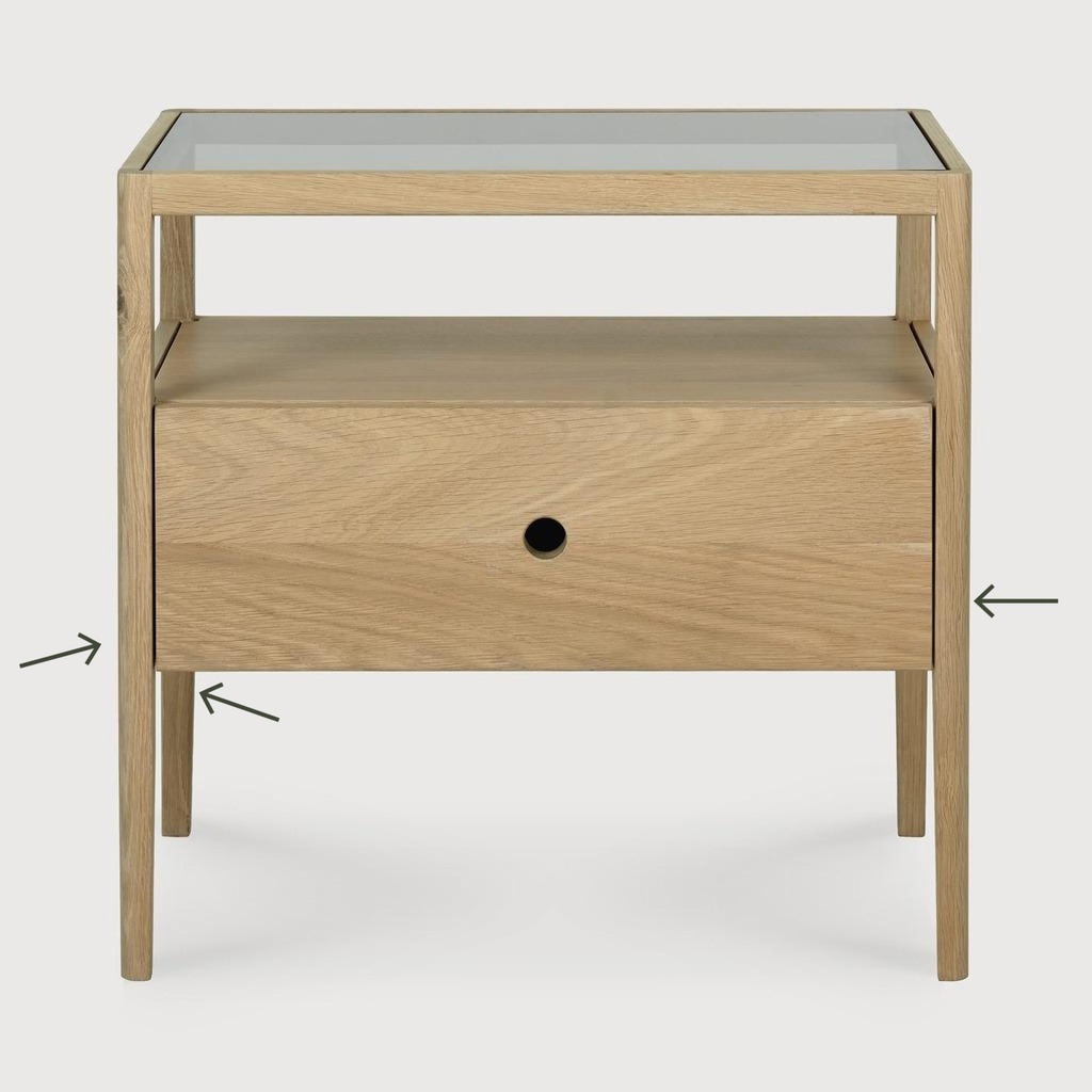 Spindle bedside table