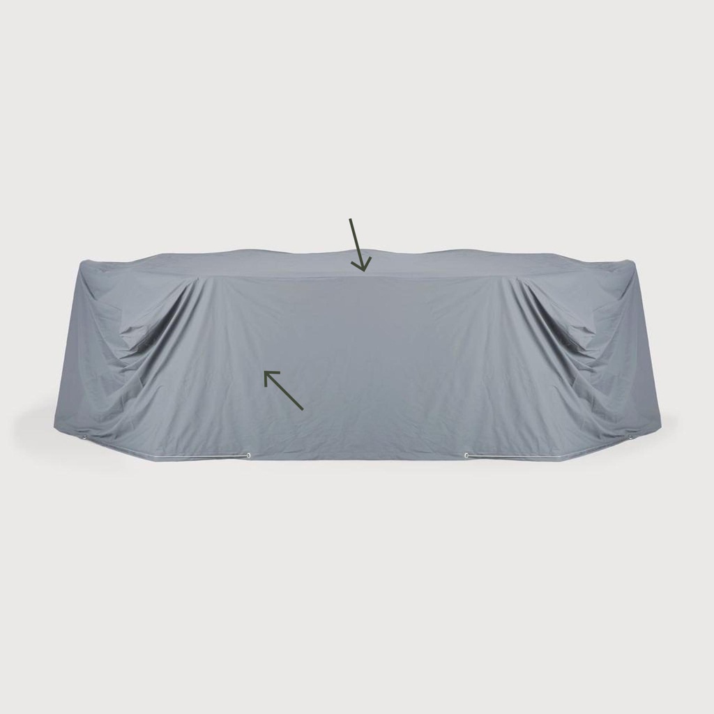 Raincover for rectangular outdoor dining table