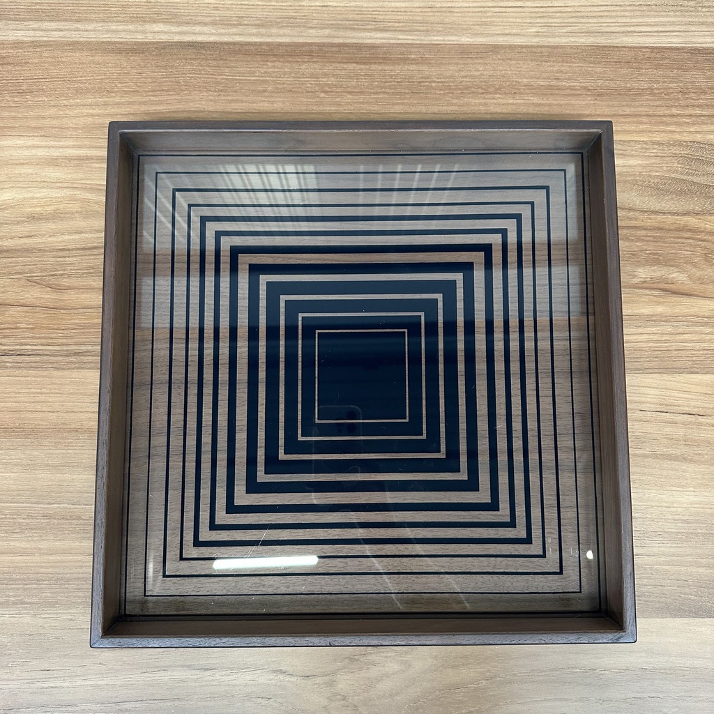 Ink squares glass tray