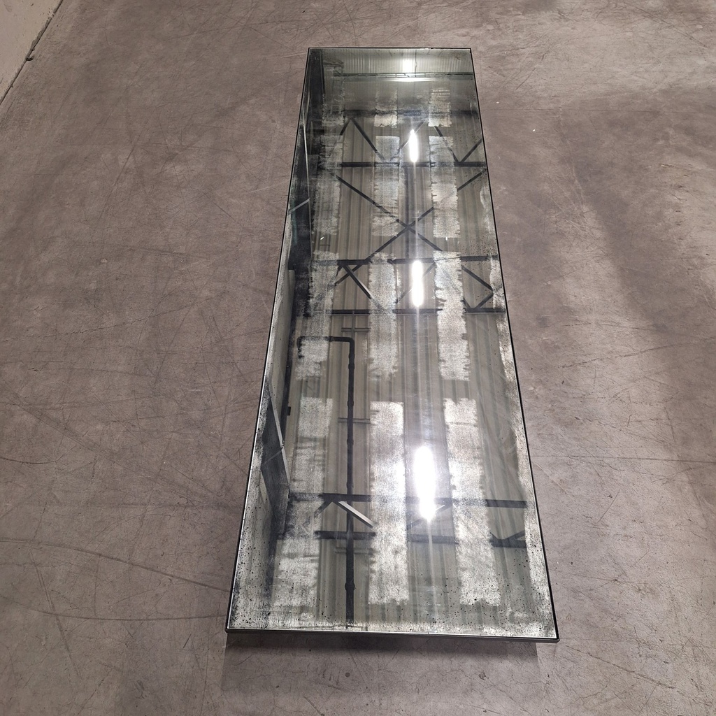 Aged floor mirror