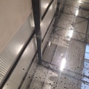 Aged floor mirror