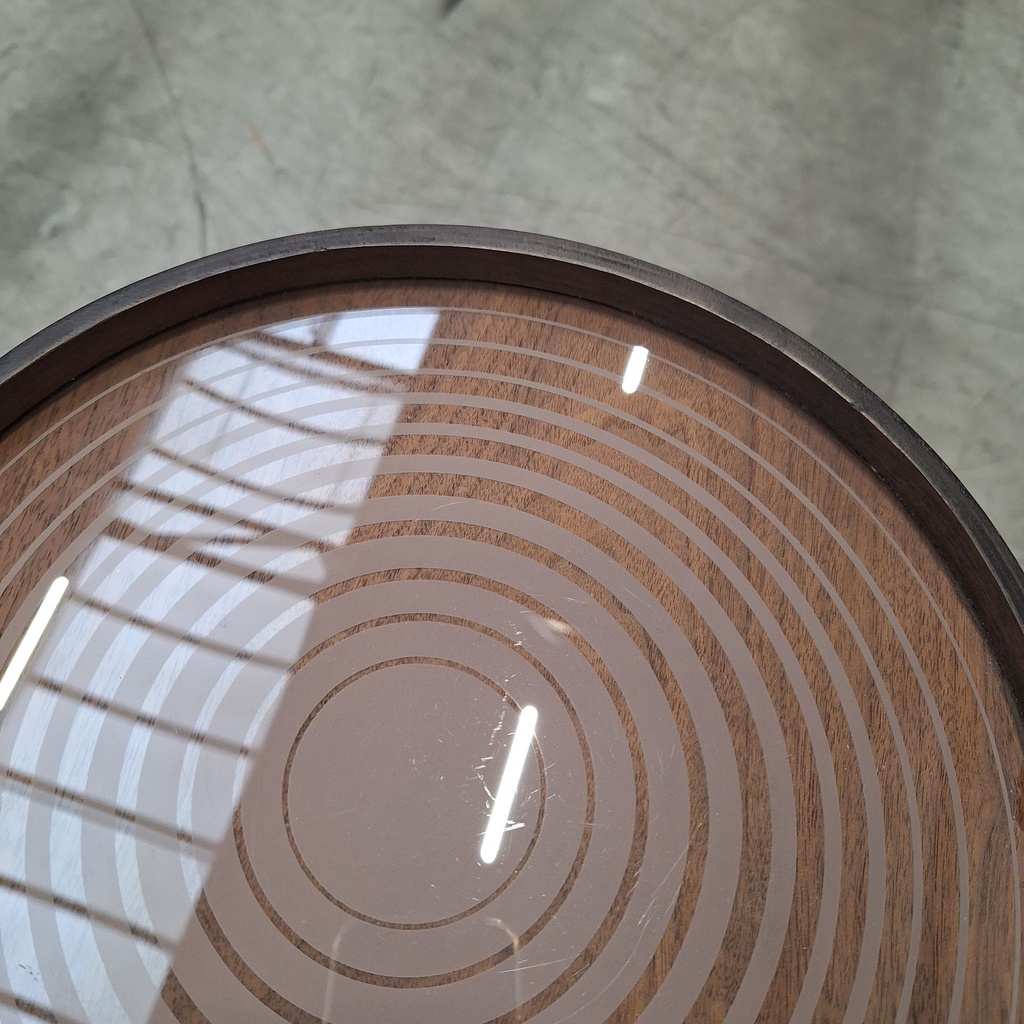 Cream Circles glass valet tray