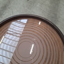Cream Circles glass valet tray