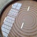 Cream Circles glass valet tray