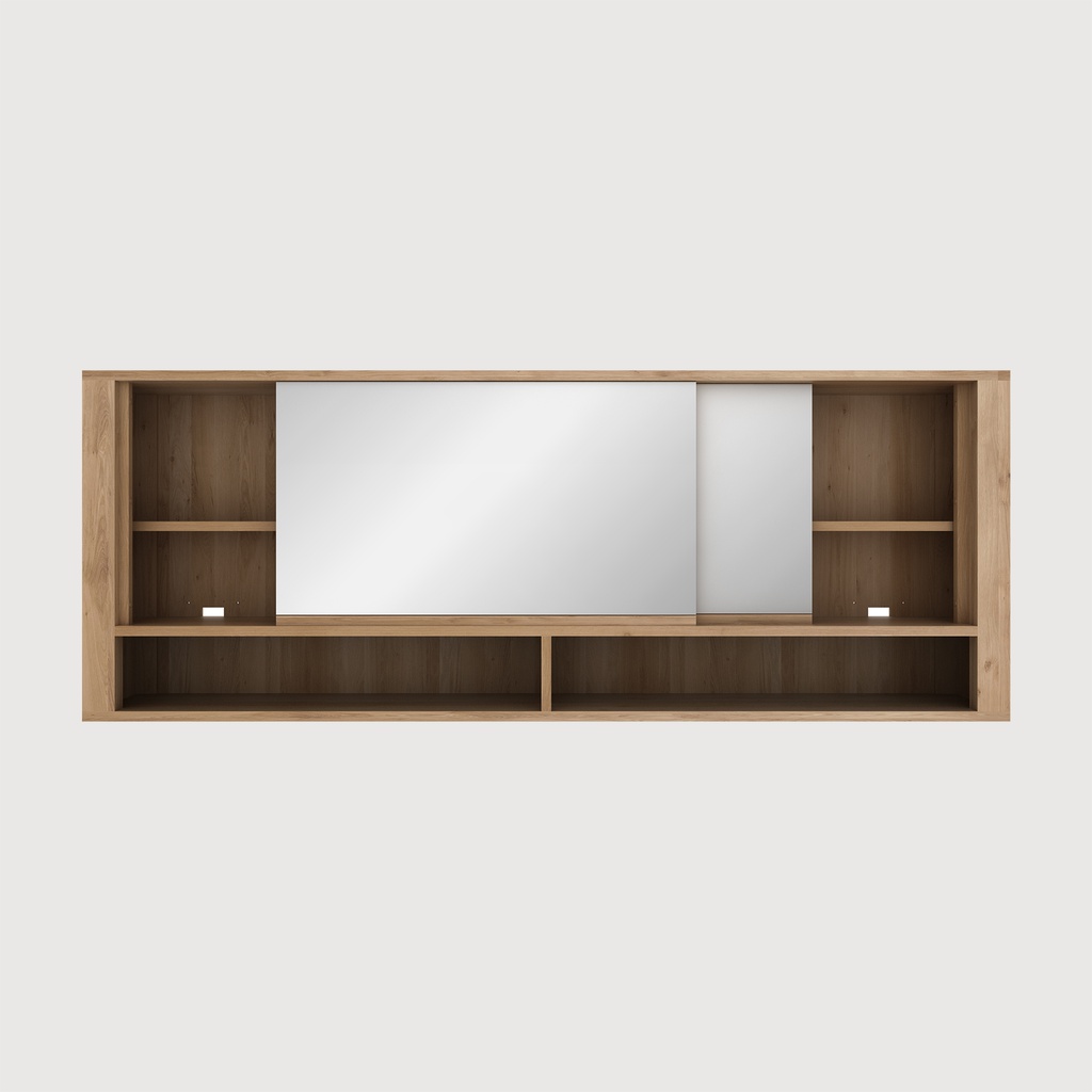 Oak Shadow bathroom mirror - 2 sliding doors