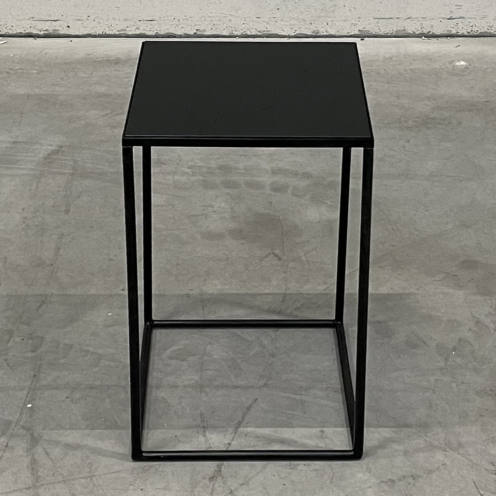 Compact charcoal side table