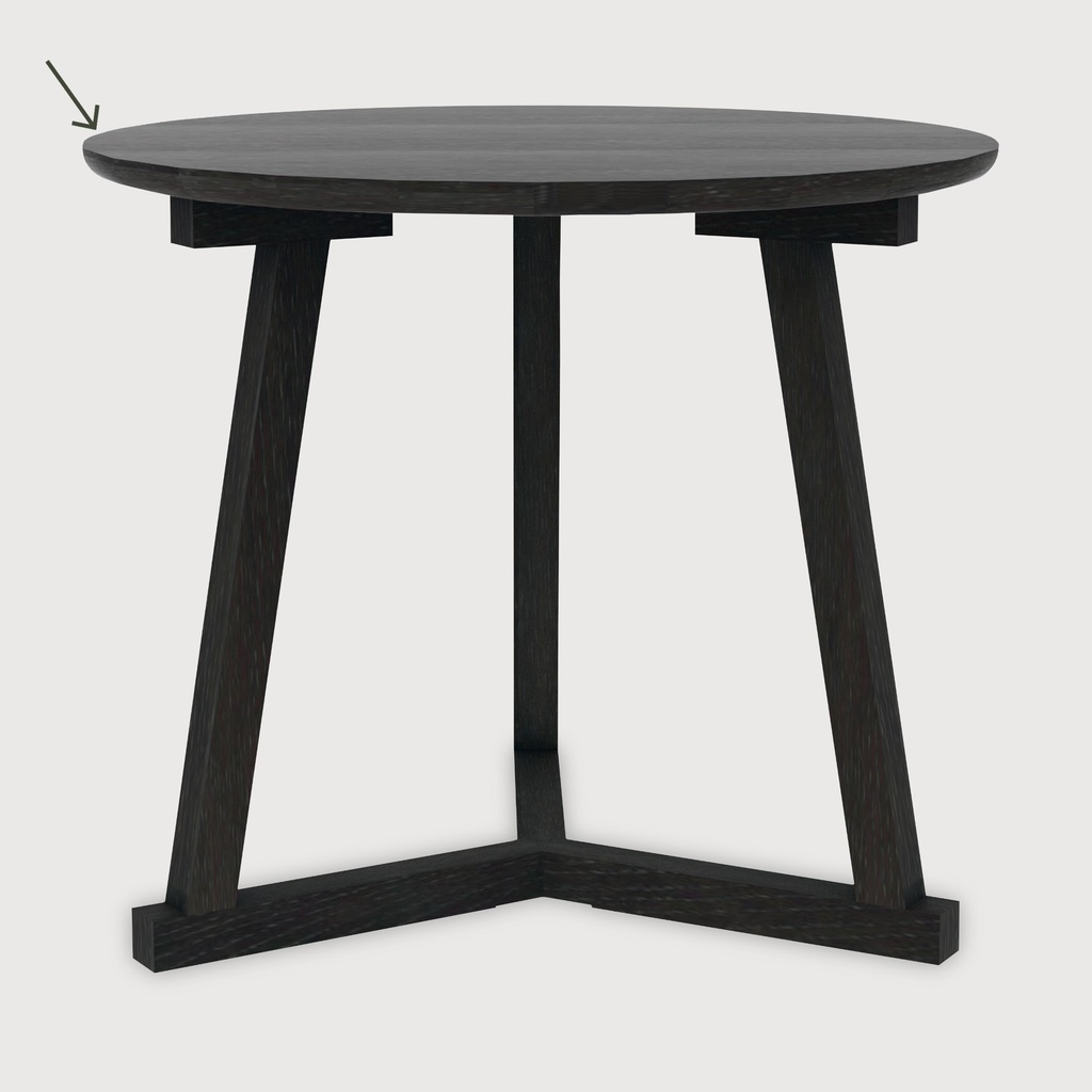 Oak Tripod black side table