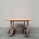 Bok round extendable dining table