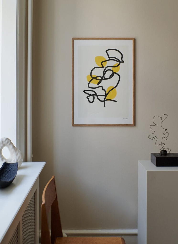 Lemons Poster incl. oak frame (50x70cm)