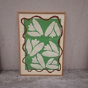 Lily Of The Valley Green Poster incl. oak frame (70x100cm)