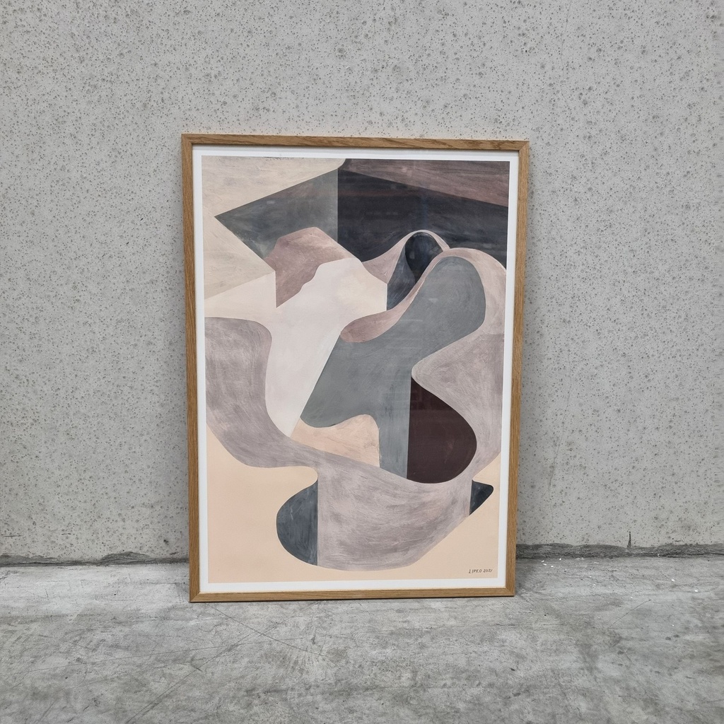 Empty skatepark 02 Poster incl. oak frame (50x70cm)