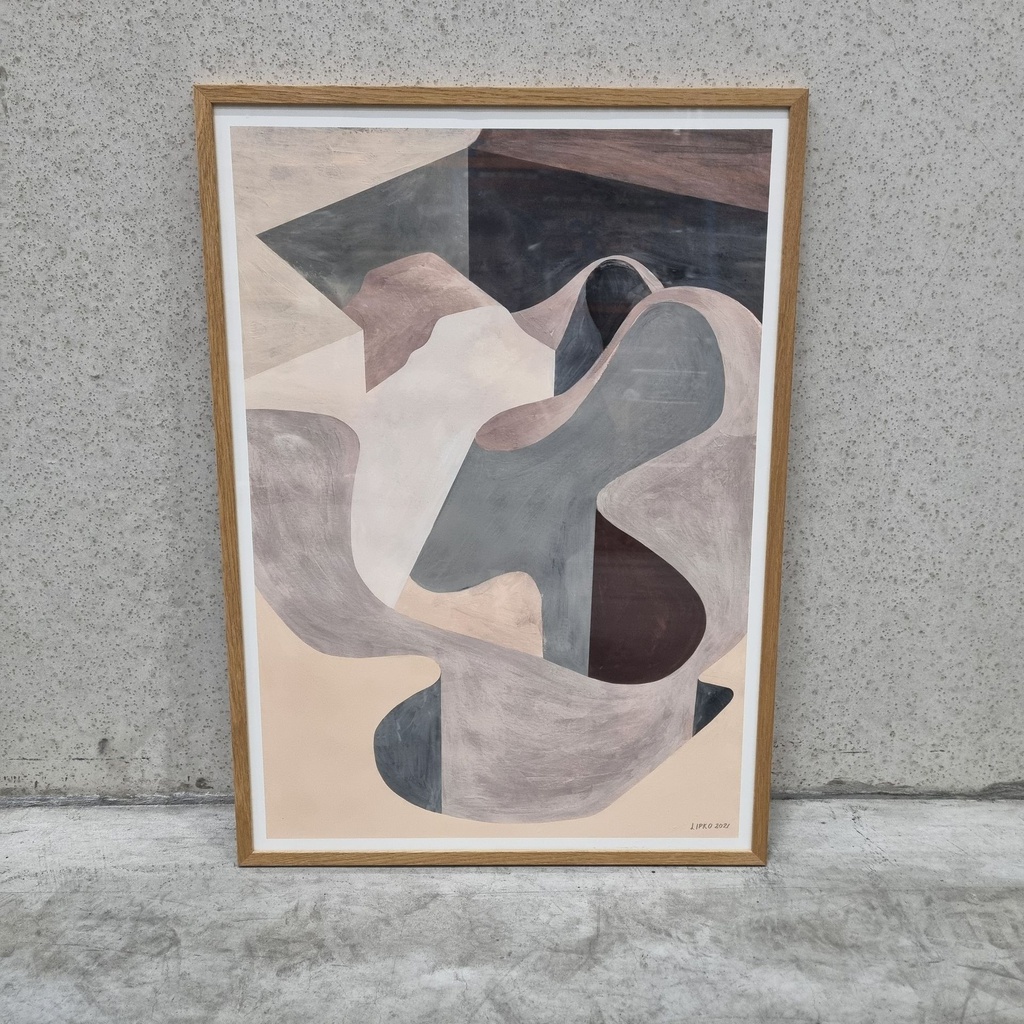 Empty skatepark 02 Poster incl. oak frame (50x70cm)