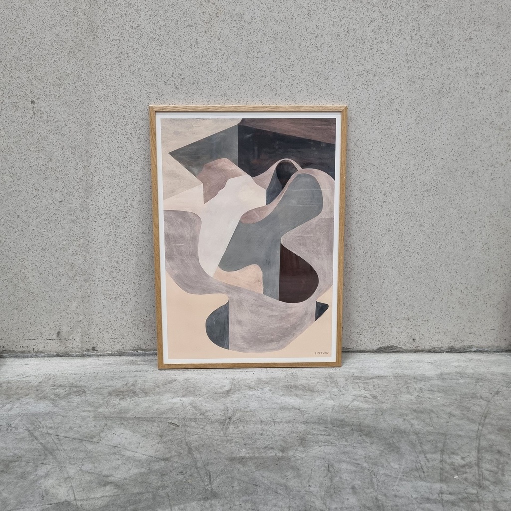 Empty skatepark 02 Poster incl. oak frame (50x70cm)