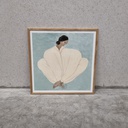 Meet Me at Jaurès Poster incl. oak frame (50x50cm)