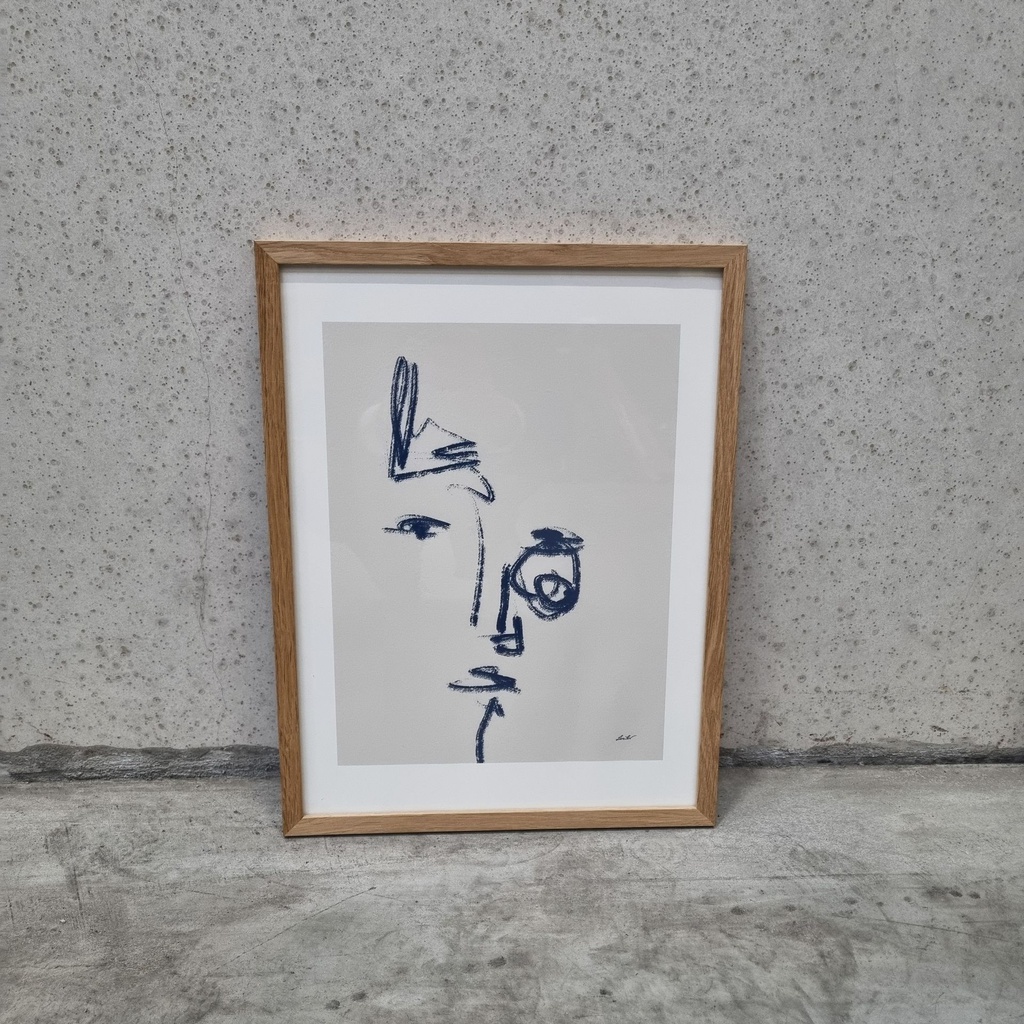 Tres de Cinco Poster incl. oak frame (30x40cm) 