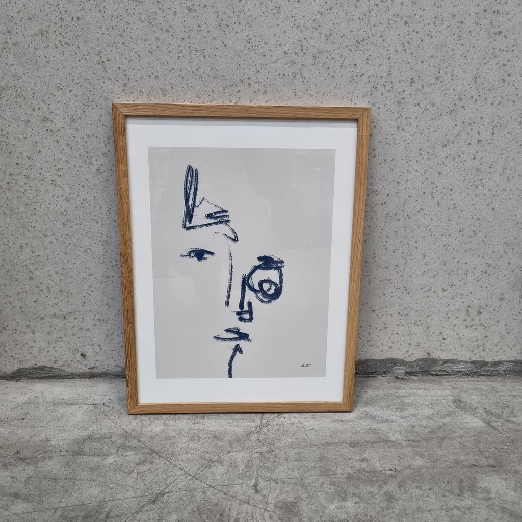 Tres de Cinco Poster incl. oak frame (30x40cm) 