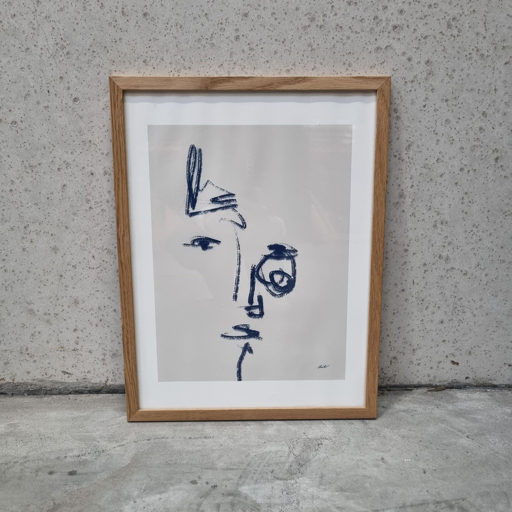 Tres de Cinco Poster incl. oak frame (30x40cm) 