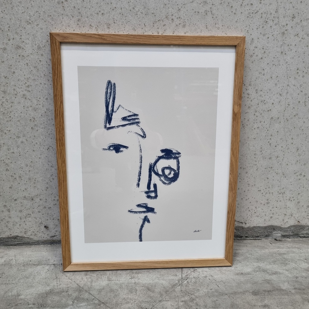 Tres de Cinco Poster incl. oak frame (30x40cm) 