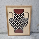 Vase with cross pattern Poster incl. oak frame (30x40cm)