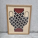 Vase with cross pattern Poster incl. oak frame (30x40cm)