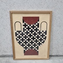 Vase with cross pattern Poster incl. oak frame (30x40cm)