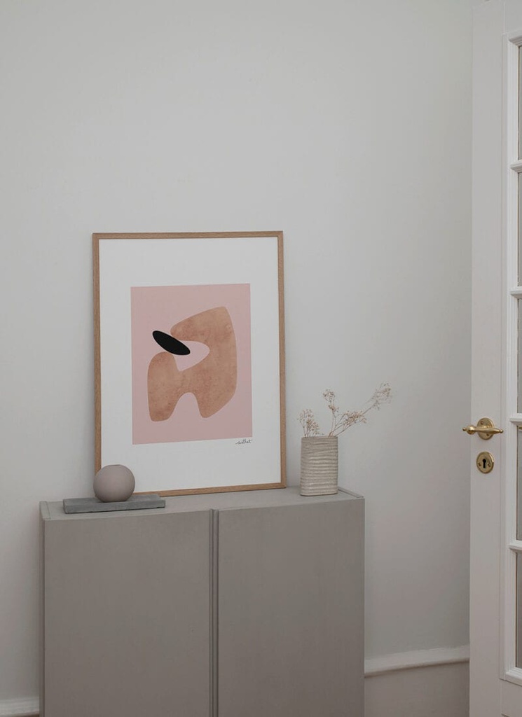 Asthet stone Poster incl. oak frame (70x100cm)