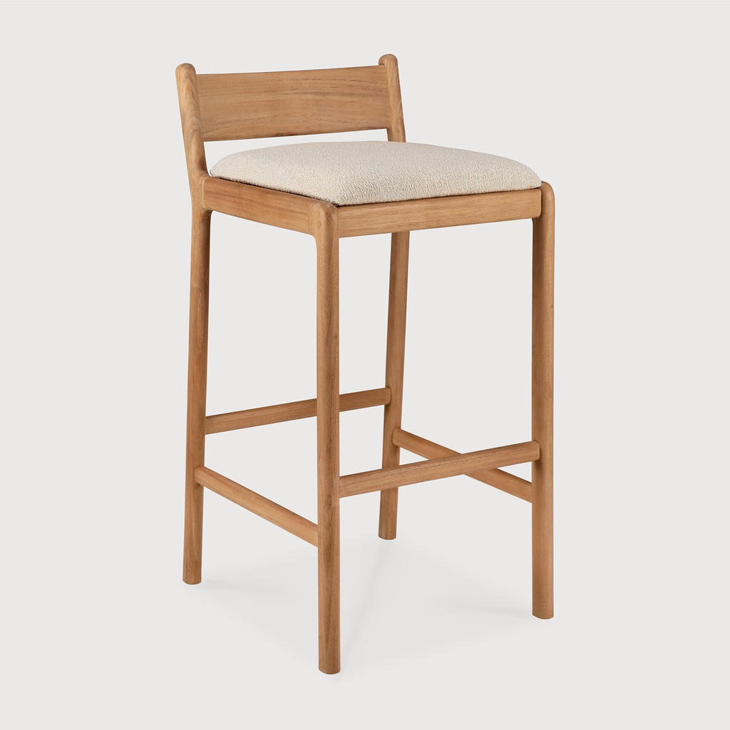 Jack outdoor bar stool with natural cushion