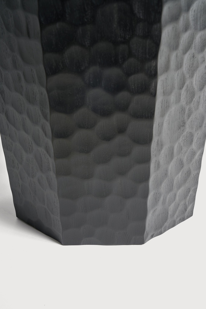 Black Chopped paper basket - mahogany