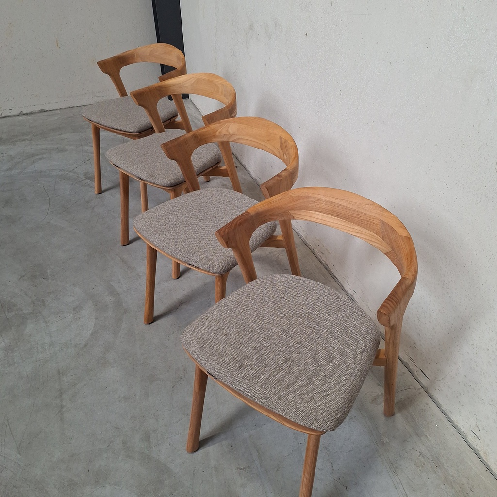 Set of 4 Bok outdoor dining chairs with cushions